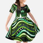 Melbourne Stars Cricket Kid Short Sleeve Dress Australian Cricket Mascot - Modern Indigenous Style