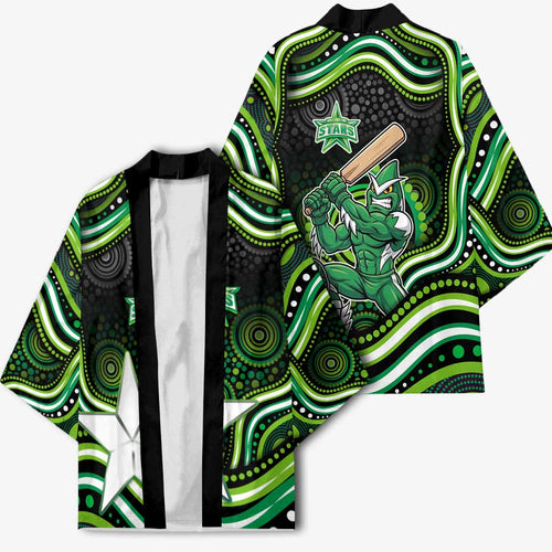 Melbourne Stars Cricket Kimono Australian Cricket Mascot - Modern Indigenous Style