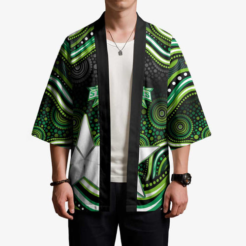 Melbourne Stars Cricket Kimono Australian Cricket Mascot - Modern Indigenous Style