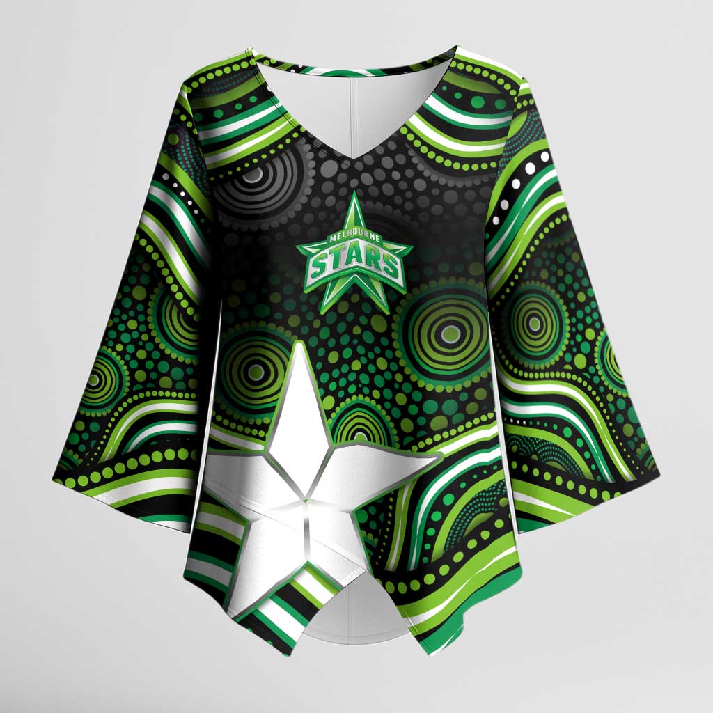 Melbourne Stars Cricket Kimono Sleeve Blouse Australian Cricket Mascot - Modern Indigenous Style