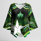 Melbourne Stars Cricket Kimono Sleeve Blouse Australian Cricket Mascot - Modern Indigenous Style