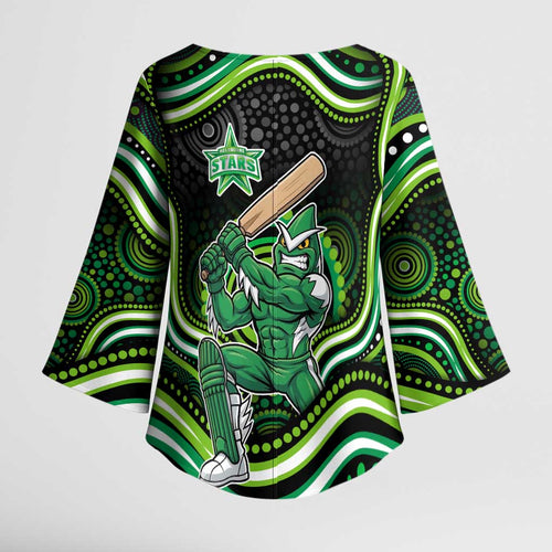 Melbourne Stars Cricket Kimono Sleeve Blouse Australian Cricket Mascot - Modern Indigenous Style