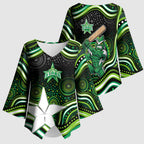 Melbourne Stars Cricket Kimono Sleeve Blouse Australian Cricket Mascot - Modern Indigenous Style