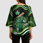 Melbourne Stars Cricket Kimono Sleeve Blouse Australian Cricket Mascot - Modern Indigenous Style
