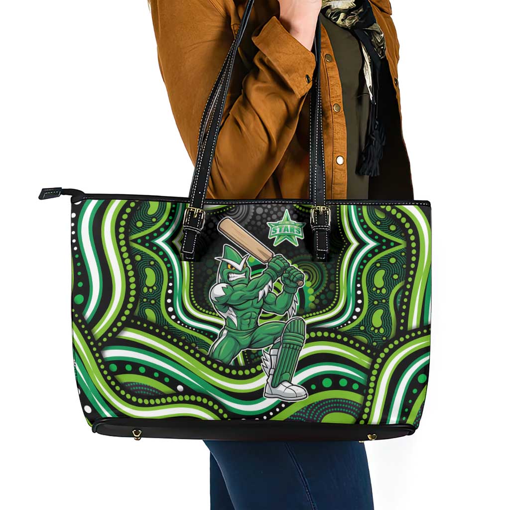 Melbourne Stars Cricket Leather Tote Bag Australian Cricket Mascot - Modern Indigenous Style