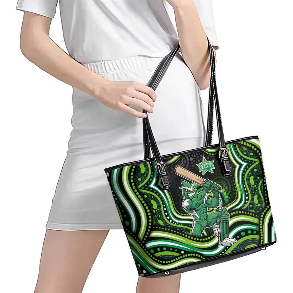 Melbourne Stars Cricket Leather Tote Bag Australian Cricket Mascot - Modern Indigenous Style