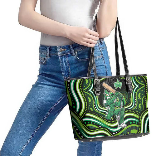 Melbourne Stars Cricket Leather Tote Bag Australian Cricket Mascot - Modern Indigenous Style