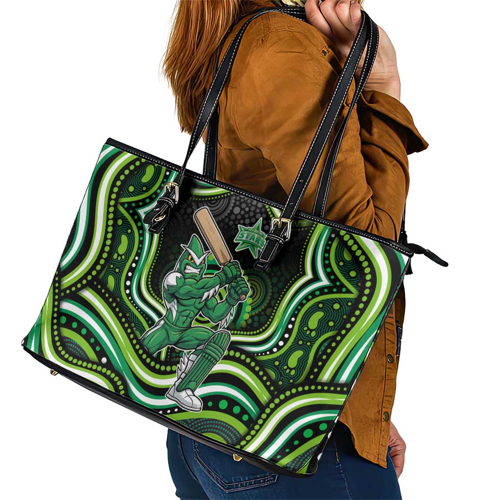 Melbourne Stars Cricket Leather Tote Bag Australian Cricket Mascot - Modern Indigenous Style