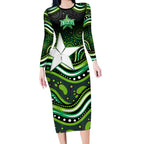 Melbourne Stars Cricket Long Sleeve Bodycon Dress Australian Cricket Mascot - Modern Indigenous Style
