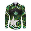 Melbourne Stars Cricket Long Sleeve Button Shirt Australian Cricket Mascot - Modern Indigenous Style