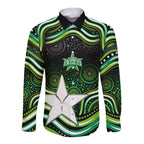Melbourne Stars Cricket Long Sleeve Button Shirt Australian Cricket Mascot - Modern Indigenous Style