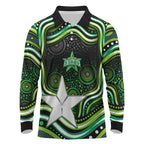 Melbourne Stars Cricket Long Sleeve Polo Shirt Australian Cricket Mascot - Modern Indigenous Style
