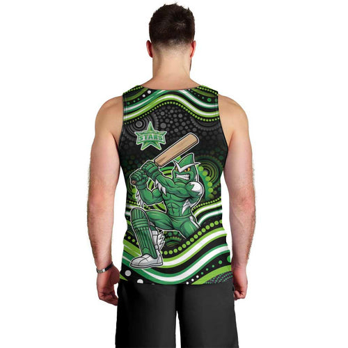 Melbourne Stars Cricket Men Tank Top Australian Cricket Mascot - Modern Indigenous Style