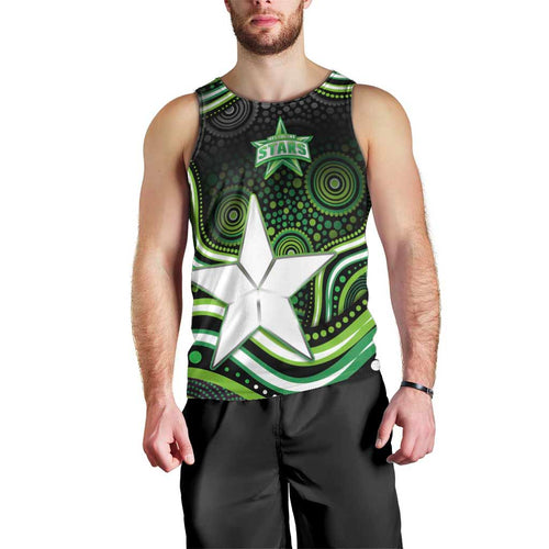Melbourne Stars Cricket Men Tank Top Australian Cricket Mascot - Modern Indigenous Style