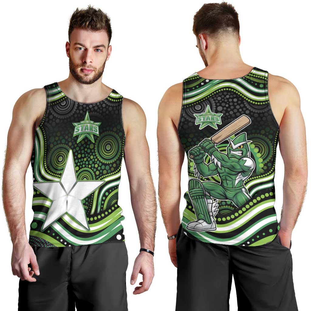 Melbourne Stars Cricket Men Tank Top Australian Cricket Mascot - Modern Indigenous Style