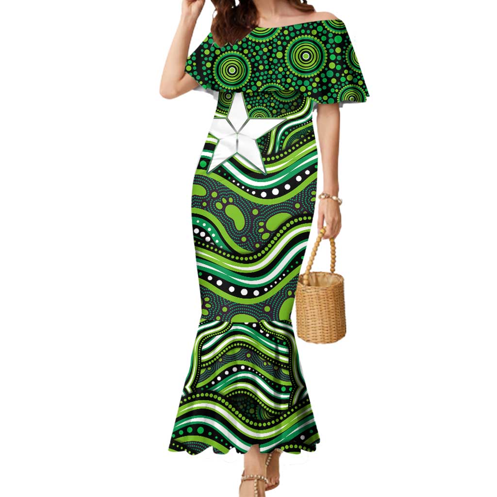 Melbourne Stars Cricket Mermaid Dress Australian Cricket Mascot - Modern Indigenous Style