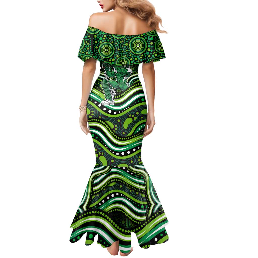 Melbourne Stars Cricket Mermaid Dress Australian Cricket Mascot - Modern Indigenous Style