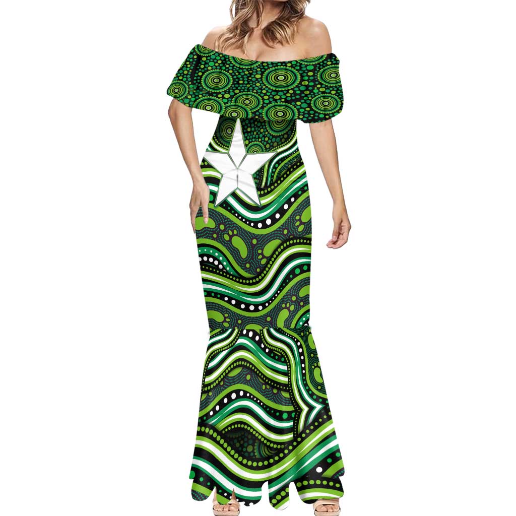 Melbourne Stars Cricket Mermaid Dress Australian Cricket Mascot - Modern Indigenous Style