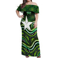 Melbourne Stars Cricket Off Shoulder Maxi Dress Australian Cricket Mascot - Modern Indigenous Style