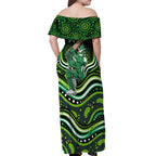 Melbourne Stars Cricket Off Shoulder Maxi Dress Australian Cricket Mascot - Modern Indigenous Style