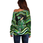 Melbourne Stars Cricket Off Shoulder Sweater Australian Cricket Mascot - Modern Indigenous Style