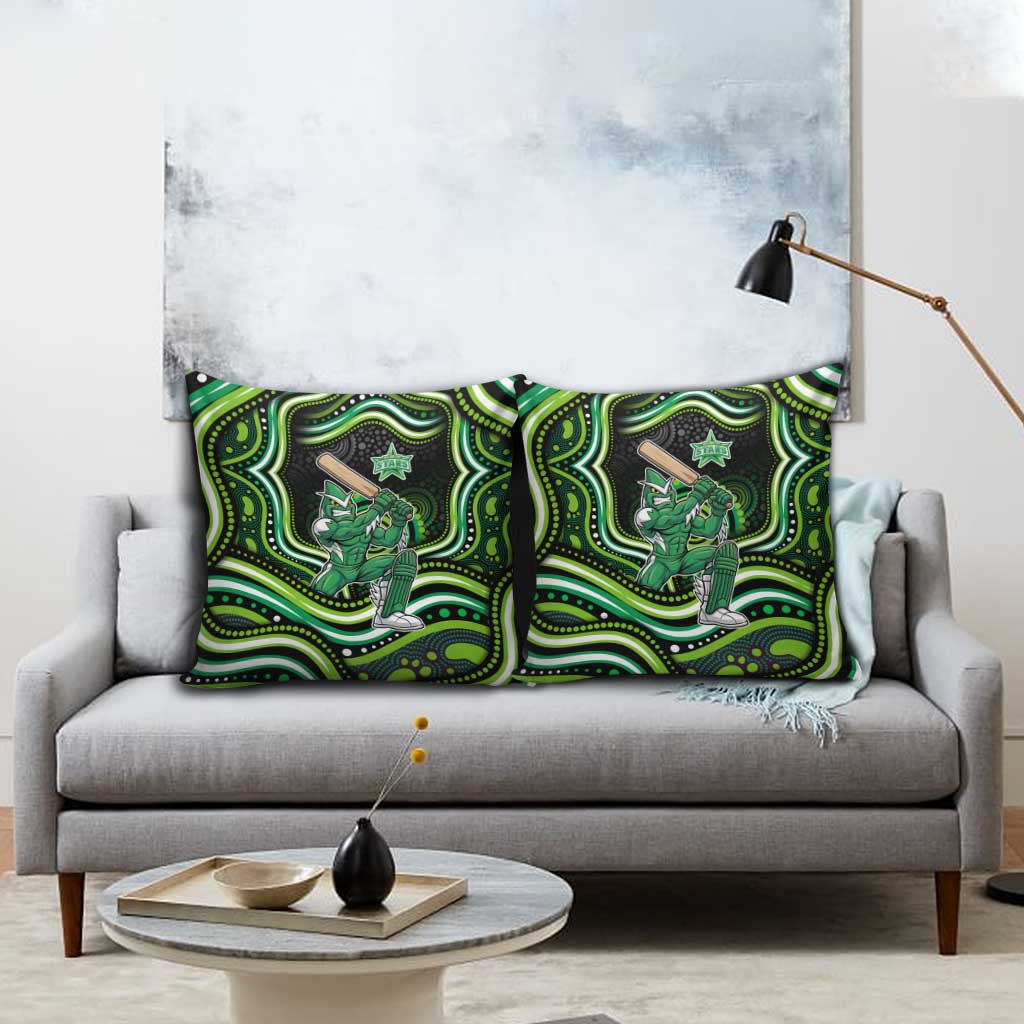 Melbourne Stars Cricket Pillow Cover Australian Cricket Mascot - Modern Indigenous Style