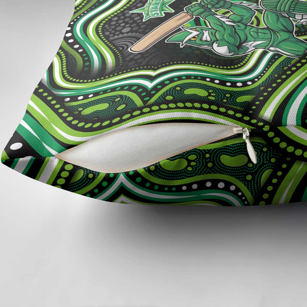 Melbourne Stars Cricket Pillow Cover Australian Cricket Mascot - Modern Indigenous Style