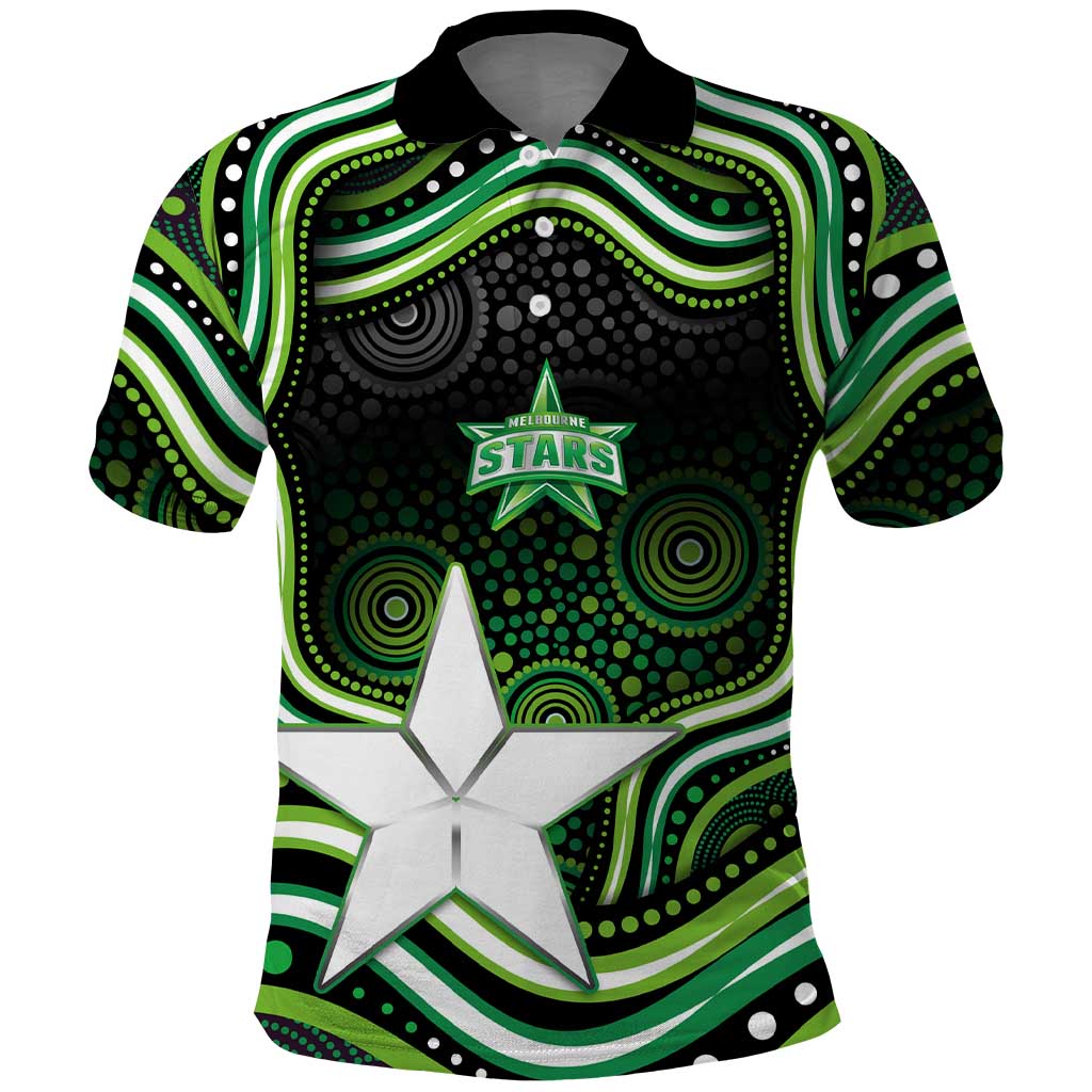 Melbourne Stars Cricket Polo Shirt Australian Cricket Mascot - Modern Indigenous Style
