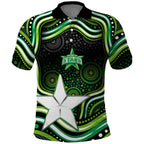 Melbourne Stars Cricket Polo Shirt Australian Cricket Mascot - Modern Indigenous Style