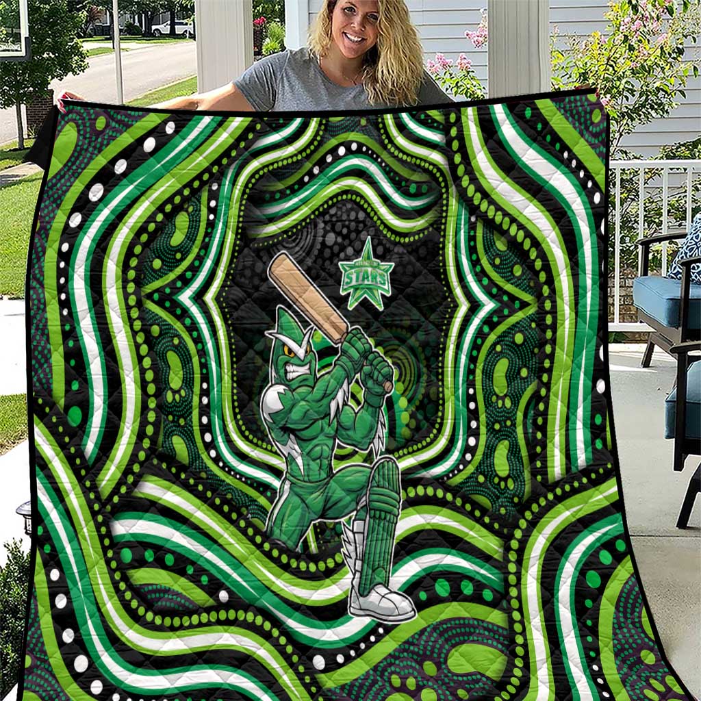 Melbourne Stars Cricket Quilt Australian Cricket Mascot - Modern Indigenous Style