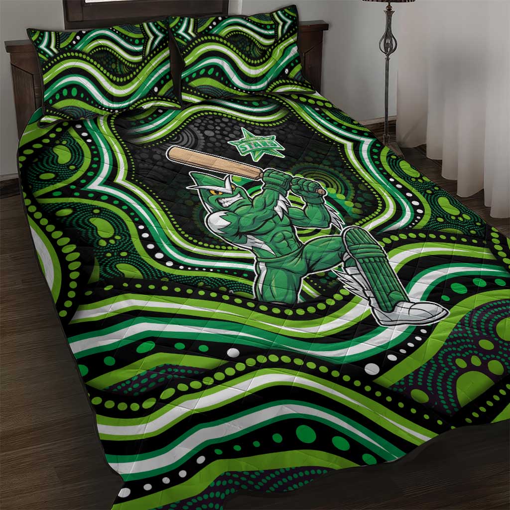 Melbourne Stars Cricket Quilt Bed Set Australian Cricket Mascot - Modern Indigenous Style