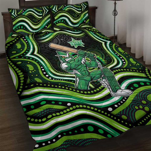 Melbourne Stars Cricket Quilt Bed Set Australian Cricket Mascot - Modern Indigenous Style
