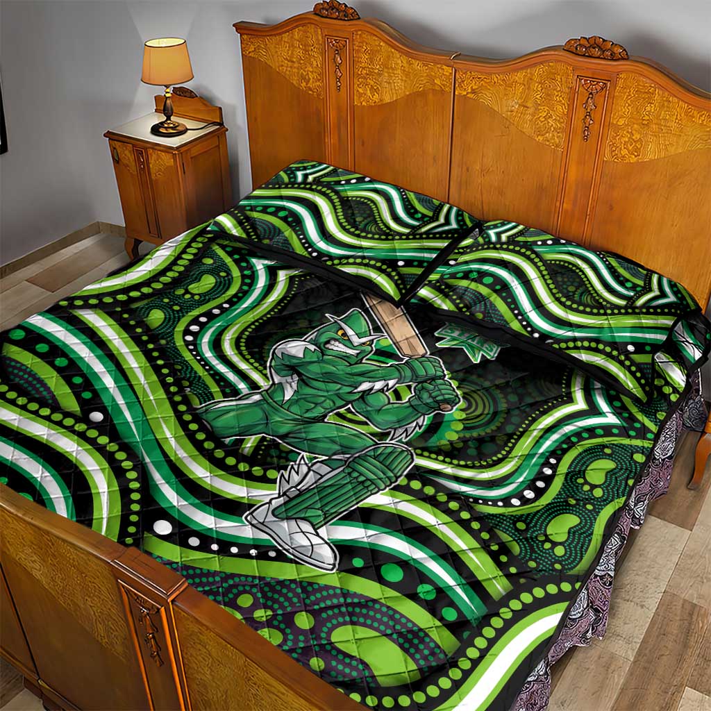 Melbourne Stars Cricket Quilt Bed Set Australian Cricket Mascot - Modern Indigenous Style