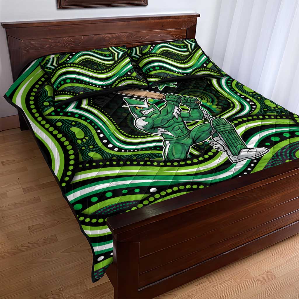 Melbourne Stars Cricket Quilt Bed Set Australian Cricket Mascot - Modern Indigenous Style
