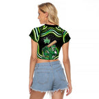 Melbourne Stars Cricket Raglan Cropped T Shirt Australian Cricket Mascot - Modern Indigenous Style