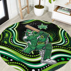 Melbourne Stars Cricket Round Carpet Australian Cricket Mascot - Modern Indigenous Style