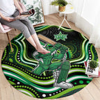 Melbourne Stars Cricket Round Carpet Australian Cricket Mascot - Modern Indigenous Style