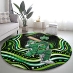 Melbourne Stars Cricket Round Carpet Australian Cricket Mascot - Modern Indigenous Style