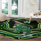 Melbourne Stars Cricket Round Carpet Australian Cricket Mascot - Modern Indigenous Style