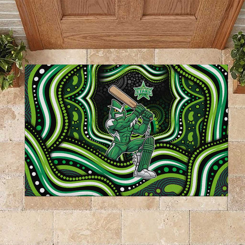 Melbourne Stars Cricket Rubber Doormat Australian Cricket Mascot - Modern Indigenous Style