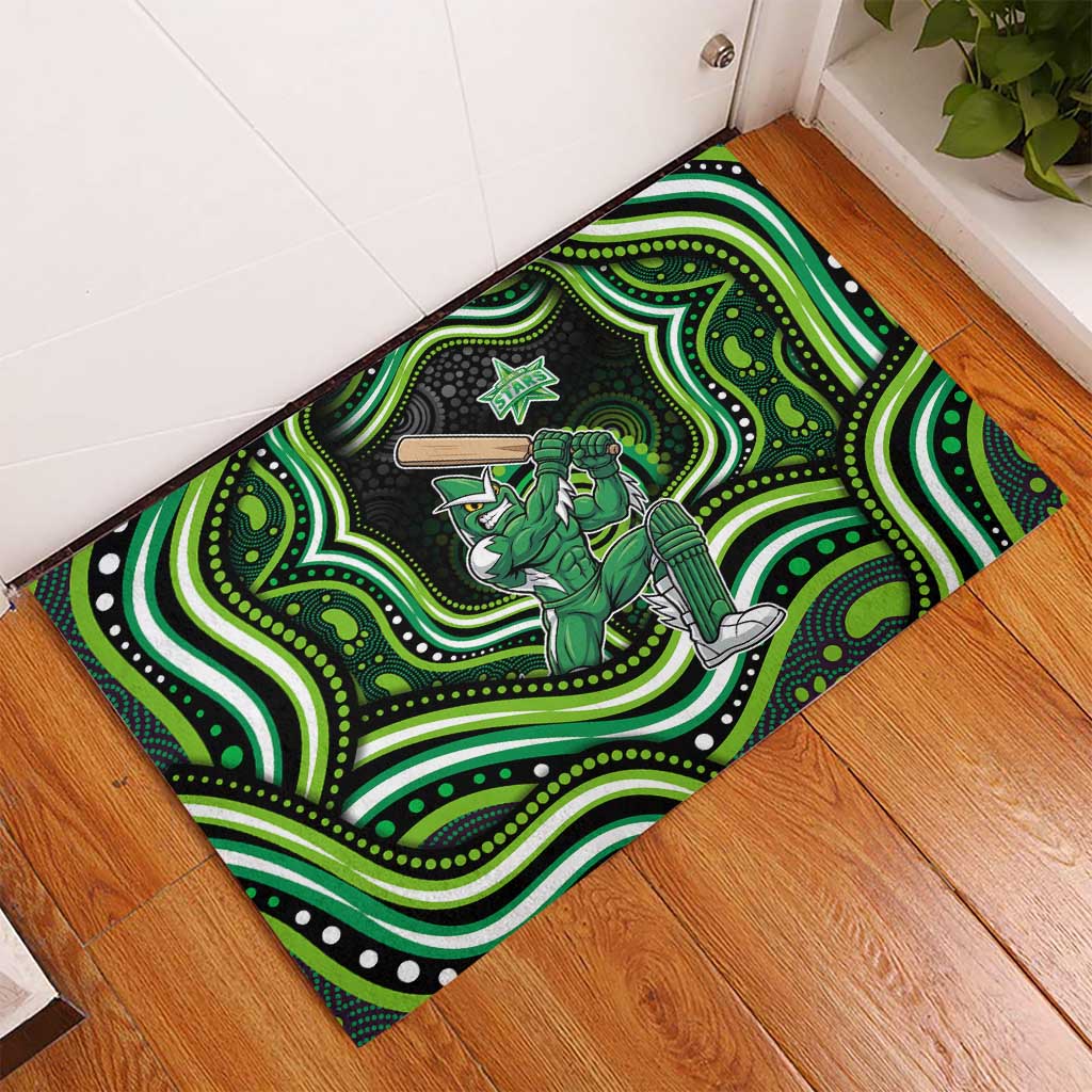 Melbourne Stars Cricket Rubber Doormat Australian Cricket Mascot - Modern Indigenous Style