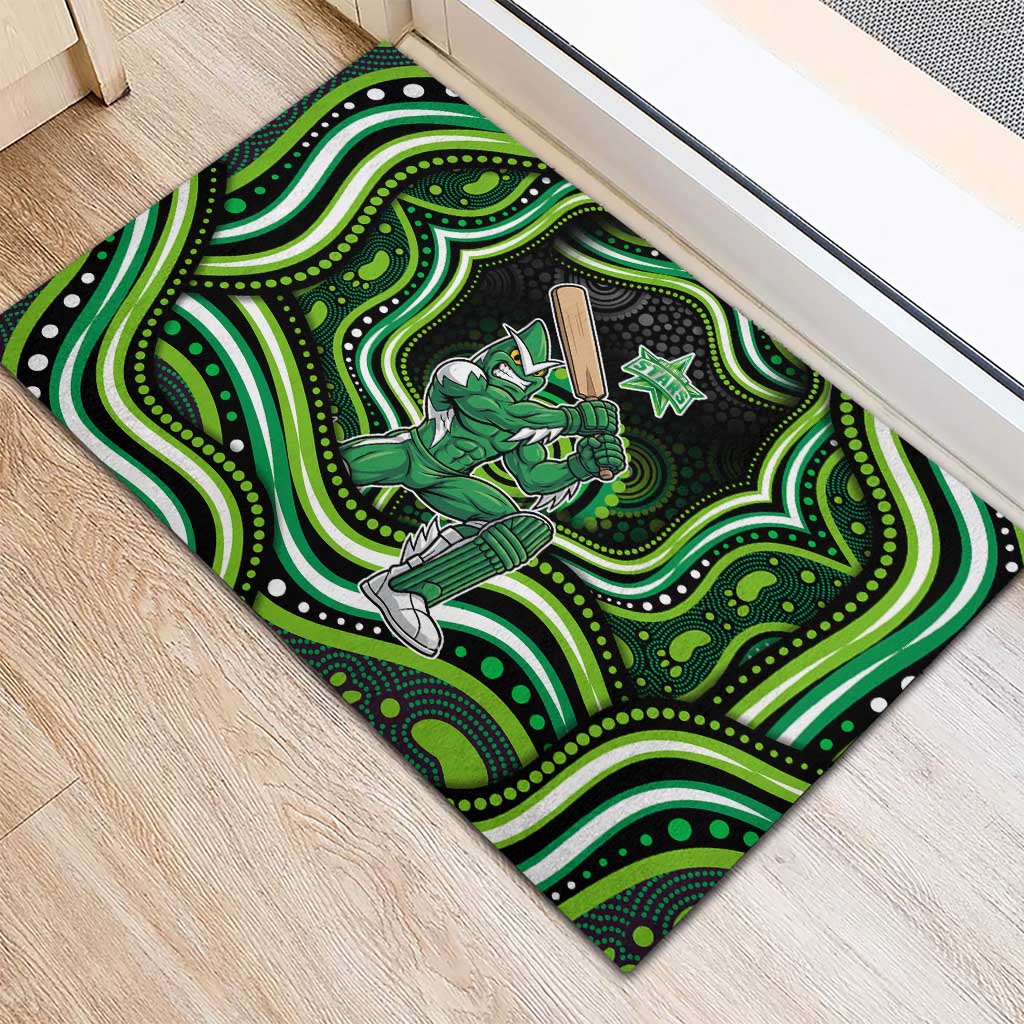 Melbourne Stars Cricket Rubber Doormat Australian Cricket Mascot - Modern Indigenous Style