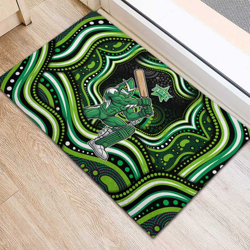 Melbourne Stars Cricket Rubber Doormat Australian Cricket Mascot - Modern Indigenous Style