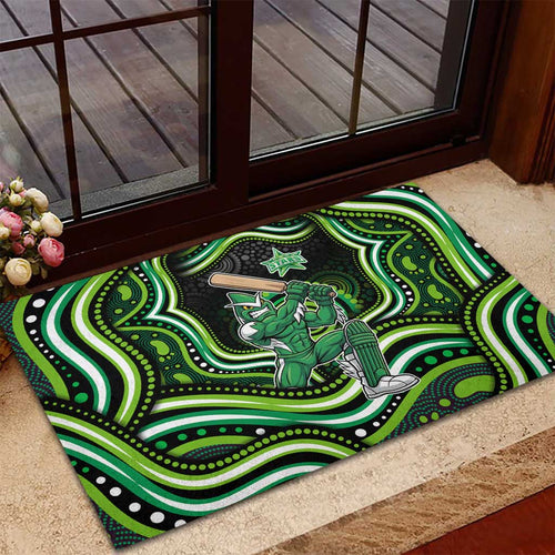 Melbourne Stars Cricket Rubber Doormat Australian Cricket Mascot - Modern Indigenous Style