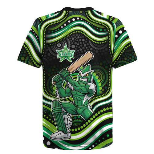 Melbourne Stars Cricket Rugby Jersey Australian Cricket Mascot - Modern Indigenous Style