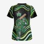 Melbourne Stars Cricket Scrub Top Australian Cricket Mascot - Modern Indigenous Style