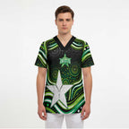 Melbourne Stars Cricket Scrub Top Australian Cricket Mascot - Modern Indigenous Style