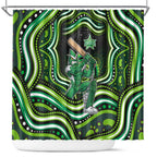 Melbourne Stars Cricket Shower Curtain Australian Cricket Mascot - Modern Indigenous Style