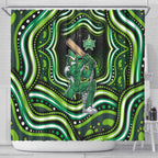 Melbourne Stars Cricket Shower Curtain Australian Cricket Mascot - Modern Indigenous Style