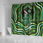 Melbourne Stars Cricket Shower Curtain Australian Cricket Mascot - Modern Indigenous Style